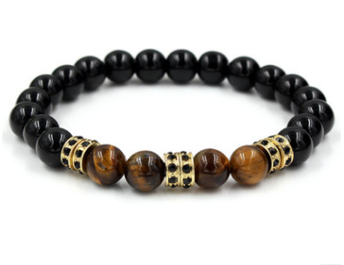 Diamond and Zirconia Beaded Bracelet with Matte Finish