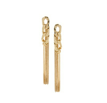 Cascade Chain Earrings -- Gold Tassel