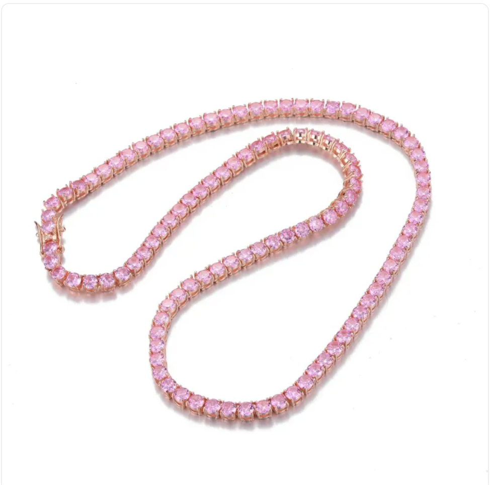 Rosa Pink Cuban Necklace