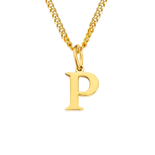 14K Stainless Steel Necklace with 26 Letters