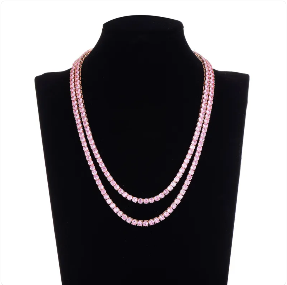 Rosa Pink Cuban Necklace