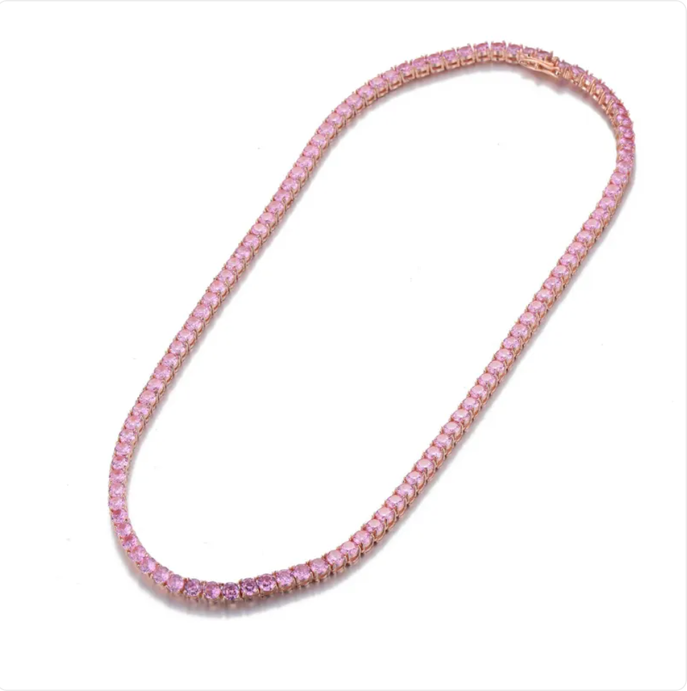 Rosa Pink Cuban Necklace