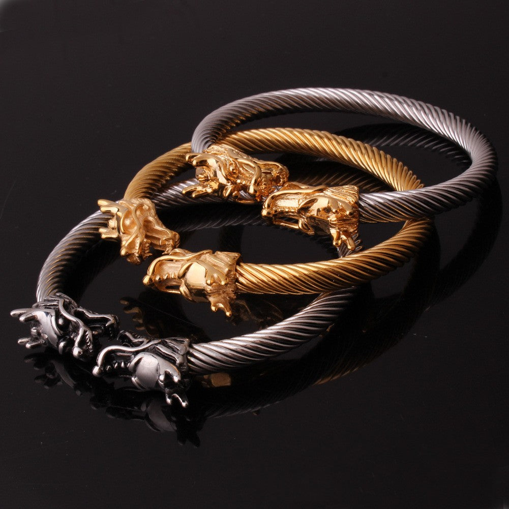 Stainless Steel Wire Rope Open-ended Bracelet